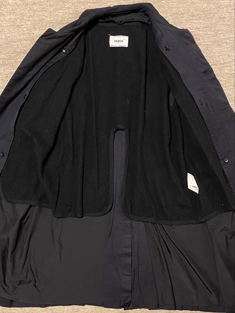 YAECA ブラック ステンカラーコート ライナー取り外し可能 YAECA ブラック ステンカラーコート ライナー取り外し可能