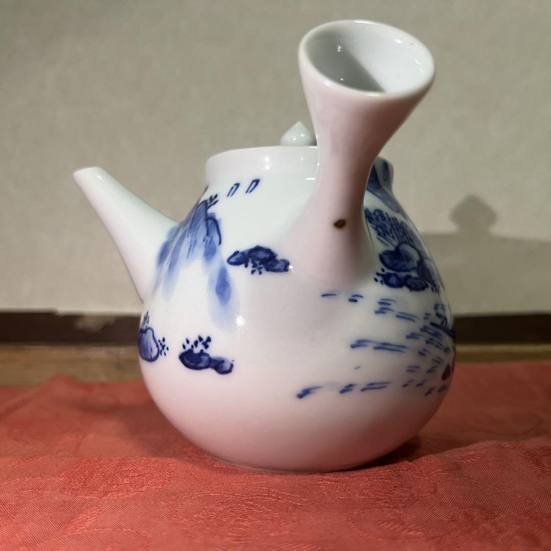 煎茶道具　横手急須　青華急須