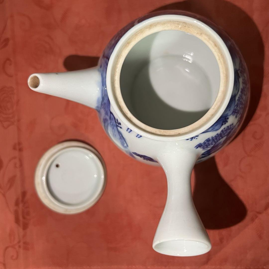 煎茶道具　横手急須　青華急須