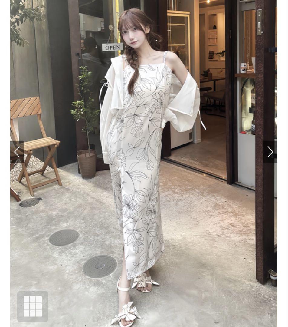 GRL グレイル　3点セット2Way線花柄セパレート浴衣[tu1486]