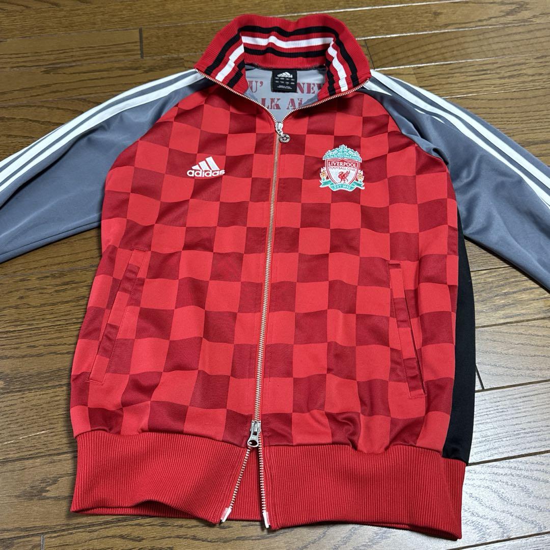 アディダス　リバプール　トラックトップ　チェッカーフラッグ　市松模様　プレミア