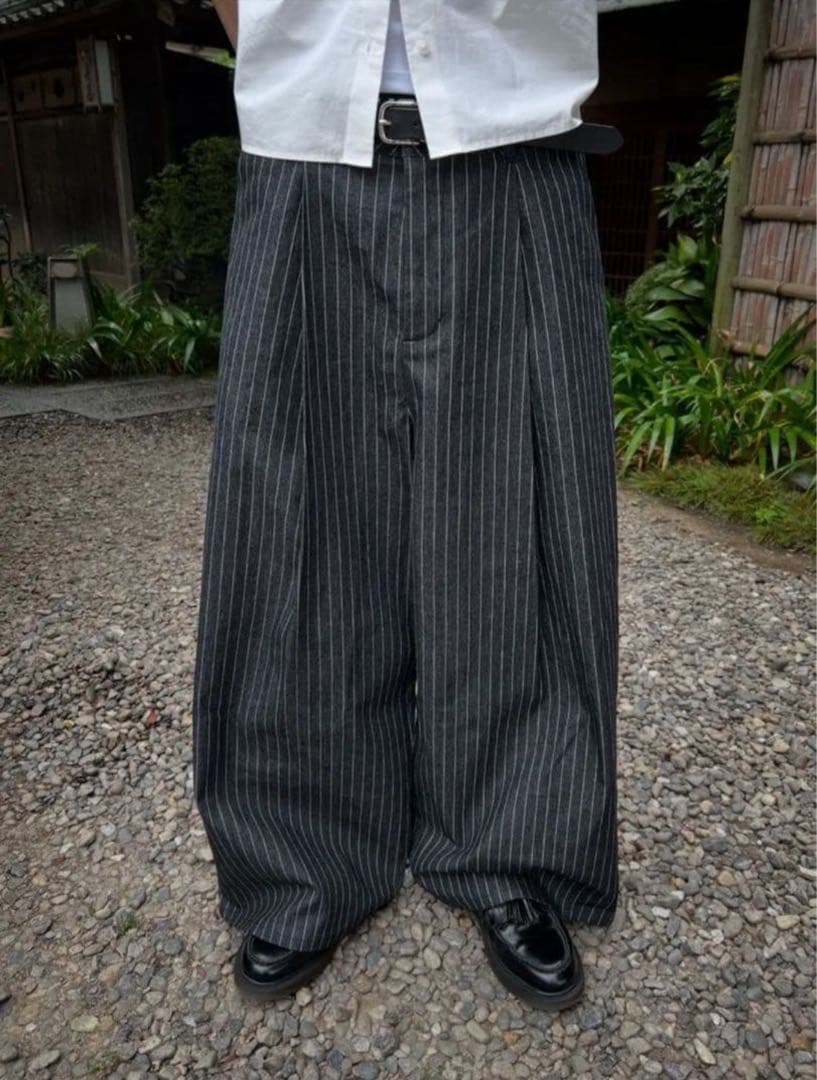 traum striped denim pants バギー ワイド デニム