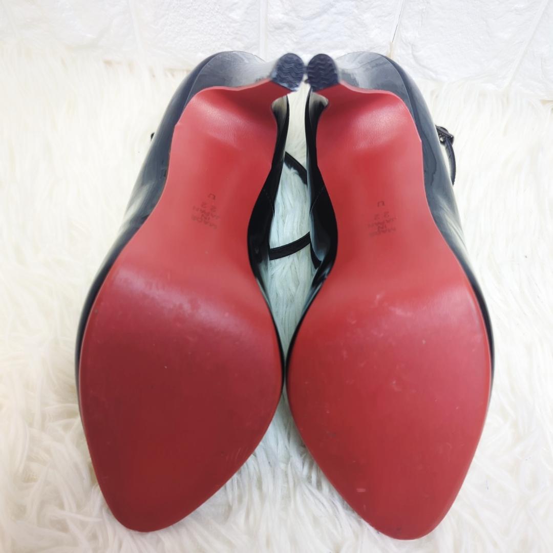 極美品】DIANA パンプス エナメル レッドソール ストラップ 22