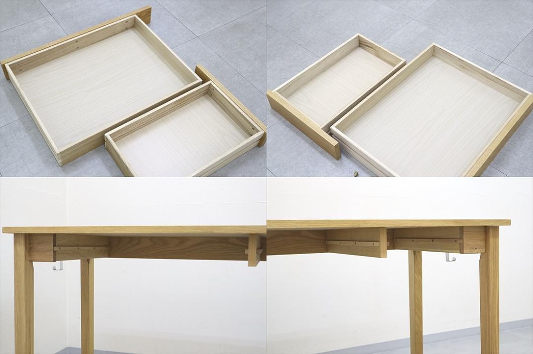 無印良品 MUJI 木製デスク 机 学習机 平机 引出し フック付 無印良品 MUJI 木製デスク 机 学習机 平机 引出し フック付
