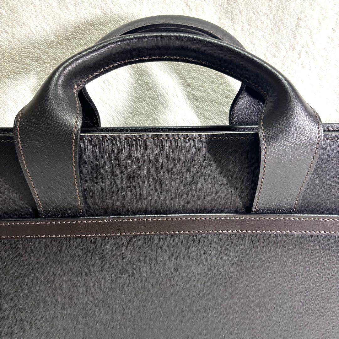 【美品】dunhill◆ビジネスバッグ/レザー/BLK/