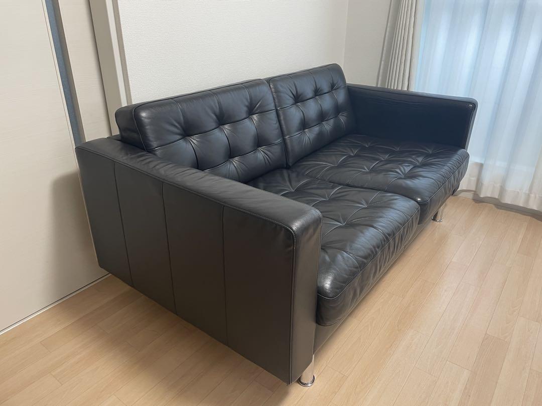 革ソファー 2人掛け　IKEA LANDSKRONA