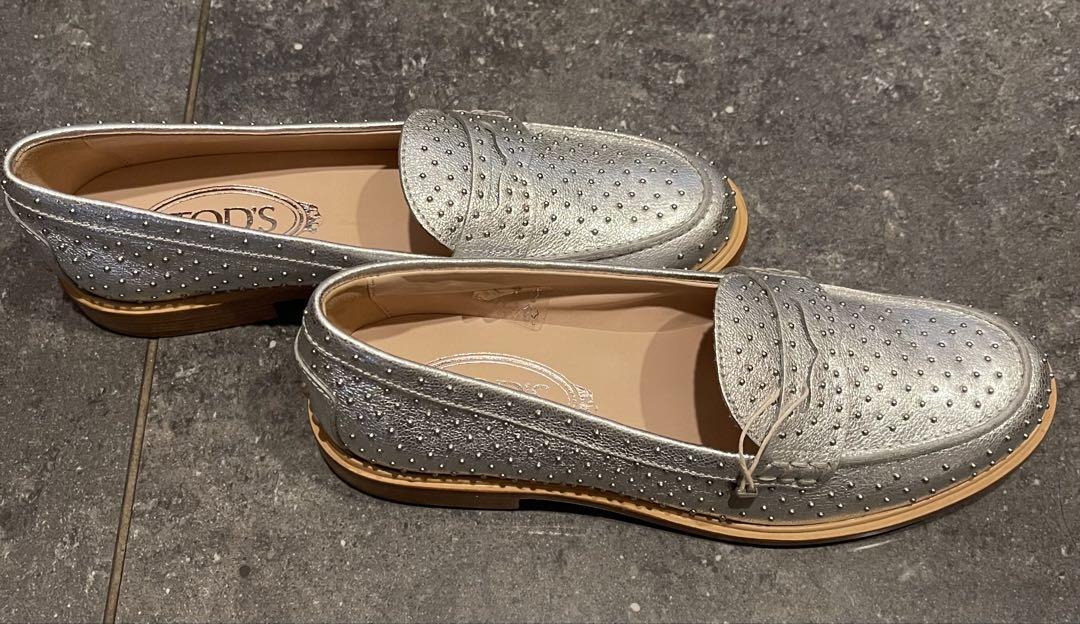 YOOX購入正規品TOD'S トッズ⭐︎新品シルバーローファー37