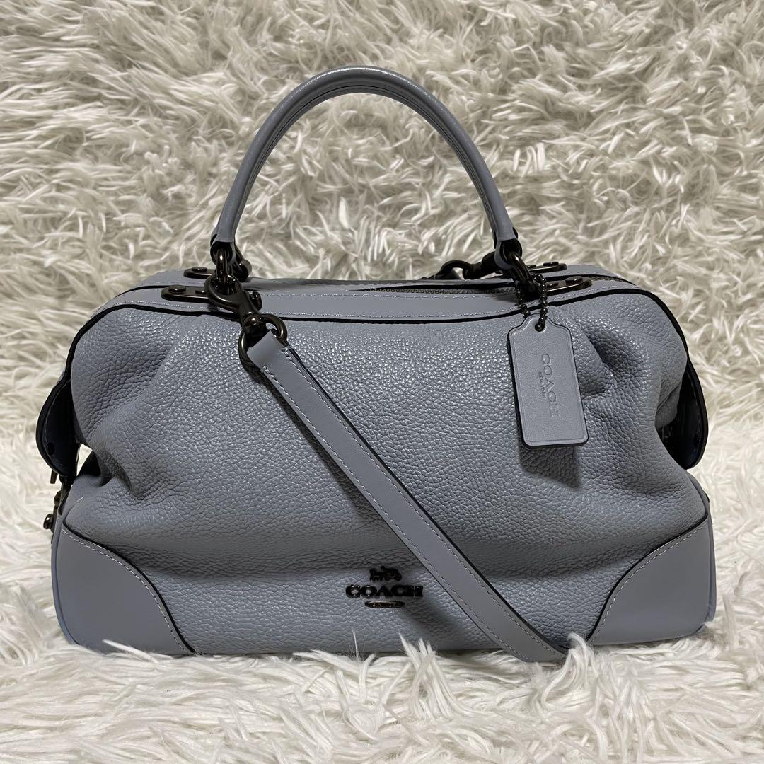 COACH コーチ ハンドバッグ 2way ボストン レザー ブルー 69621
