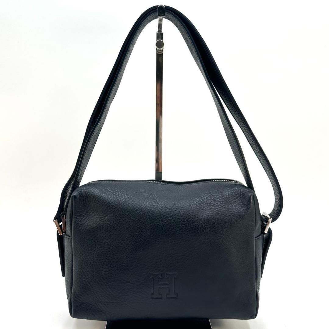 HIROFU 2way ハンドバッグ ヴィータ S Hロゴ型押し シボ革 現行品 HIROFU ヴィータ 2way ショルダーバッグ ハンドバッグ Hロゴ シボ革