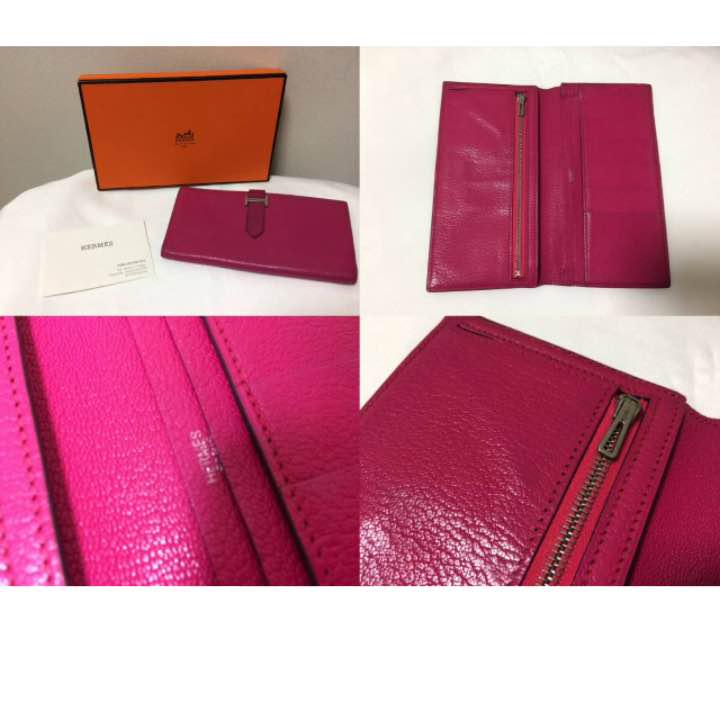 美品本物エルメスHERMESベアンスフレマチサイフ長財布K刻印
