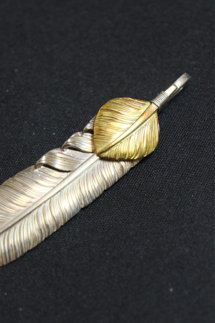 鷲見太郎　Pendant　ペンダント】オールドLフェザー&K18ハートフェザー