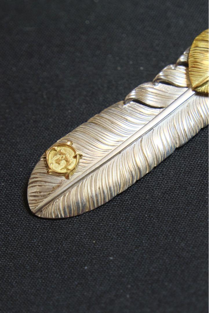 鷲見太郎　Pendant　ペンダント】オールドLフェザー&K18ハートフェザー