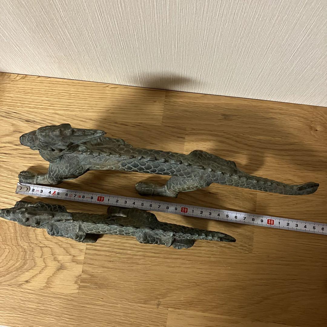 2024高い素材  龍 鋳物 置物 2対 銅？ 工芸品 工芸品