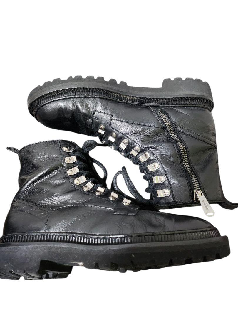 バルマン　Balmain トレッキングブーツ　黒　サイドジップ　レザーブーツ