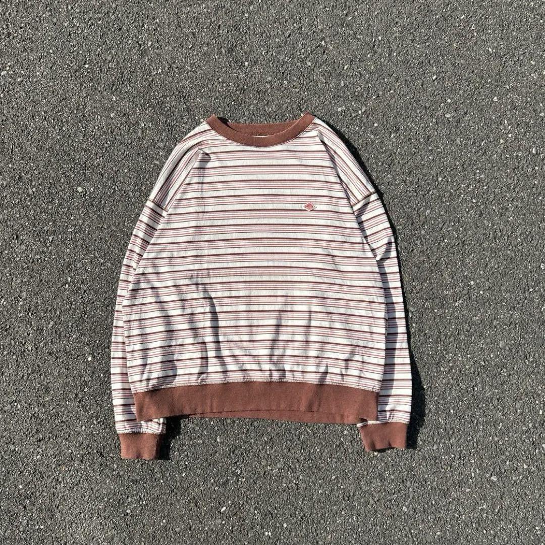 <DANTON> メンズ ボーダー スウェット Tシャツ マルチボーダー