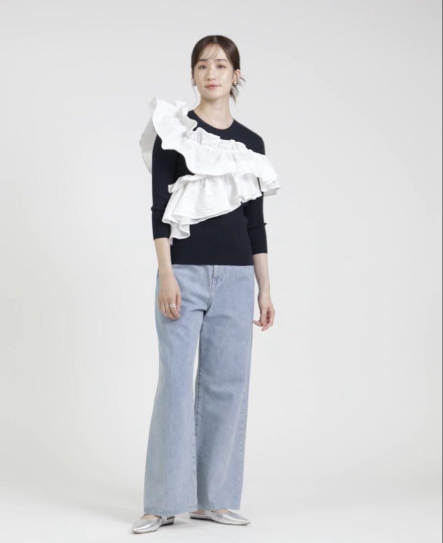 ユナイテッドアローズ　ジャカード フリル ビスチェ ニット UNITED ARROWS（ユナイテッドアローズ）の「ジャカード フリル