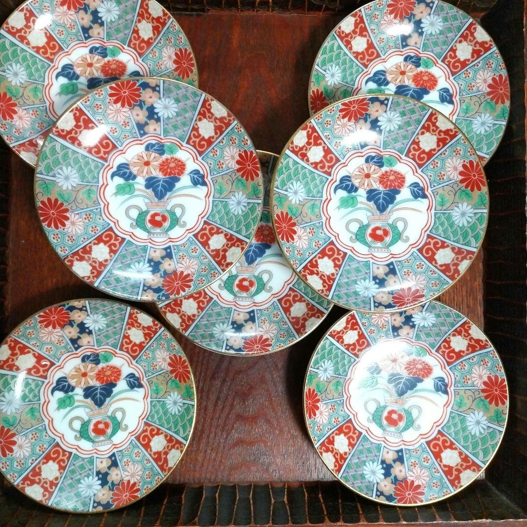 有田焼 陶扇 小皿 7枚セット　錦絵