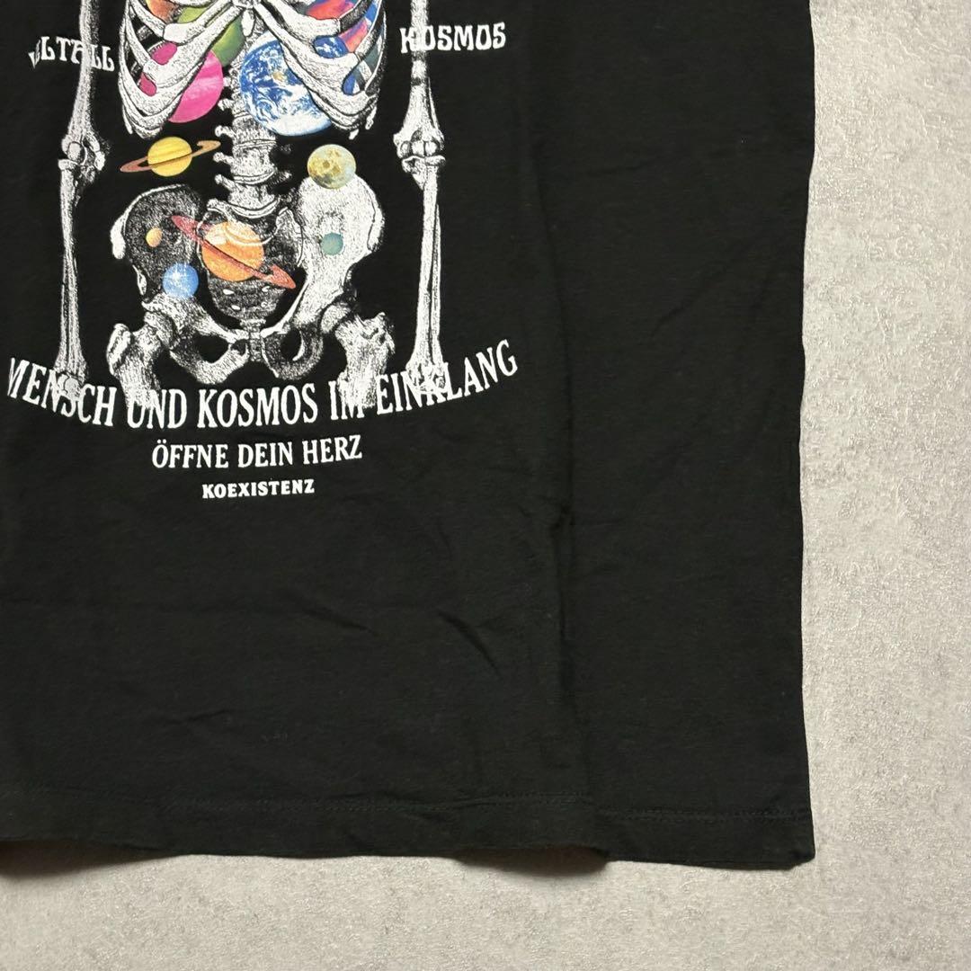 グラフィックプリント 十字架 蜘蛛 ドクロ ロンＴ 白XXL新品スケルトン骨長袖プリントロンTシャツギルダン