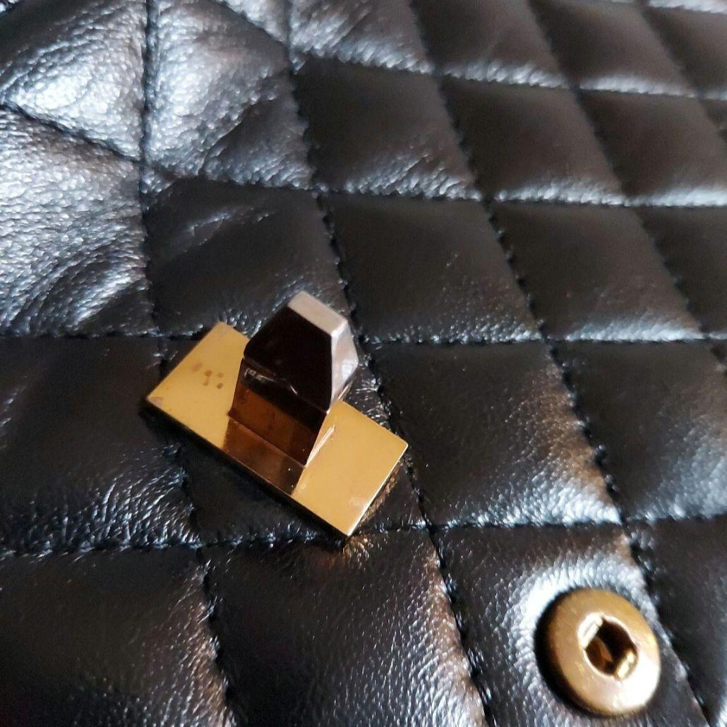 CHANEL シャネル チェーンショルダーバッグ 黒 レザー