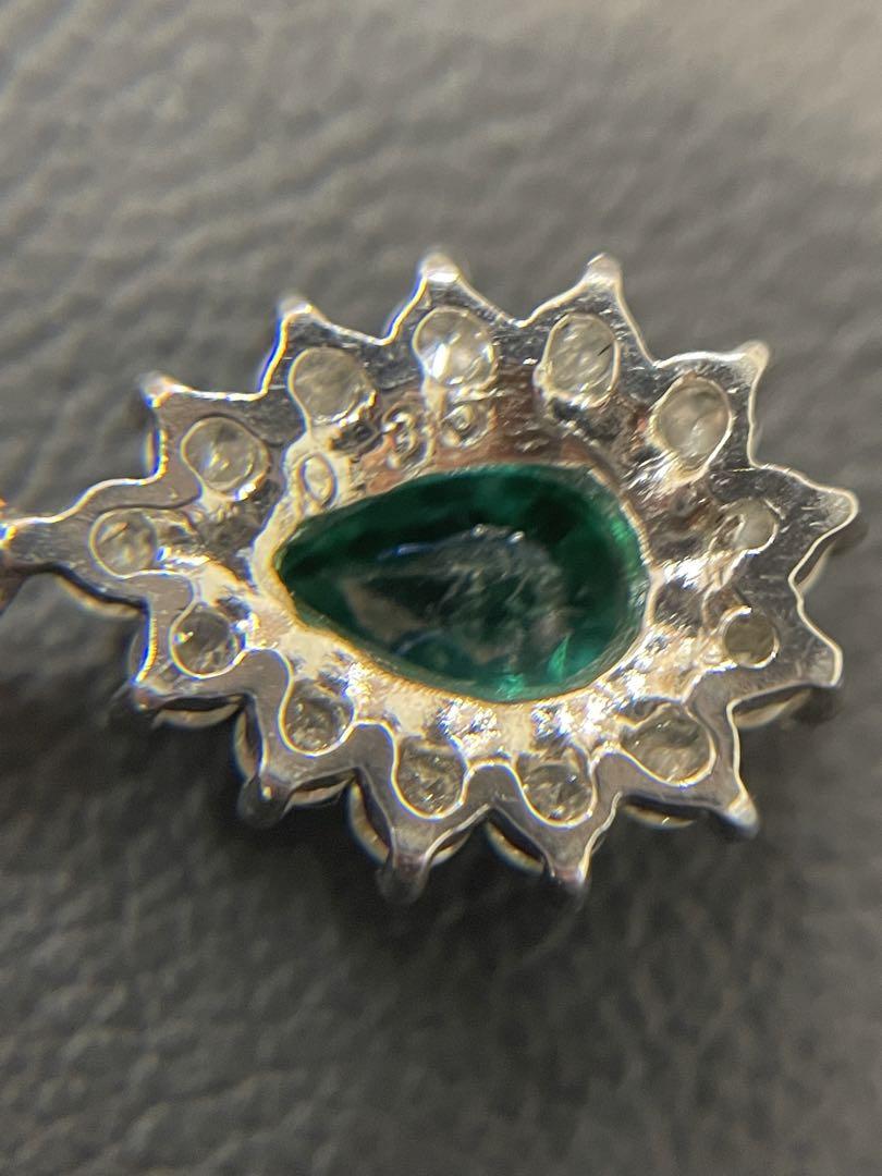 エメラルド0.3ct ダイヤ0.29ct プラチナ　レディースネックレス