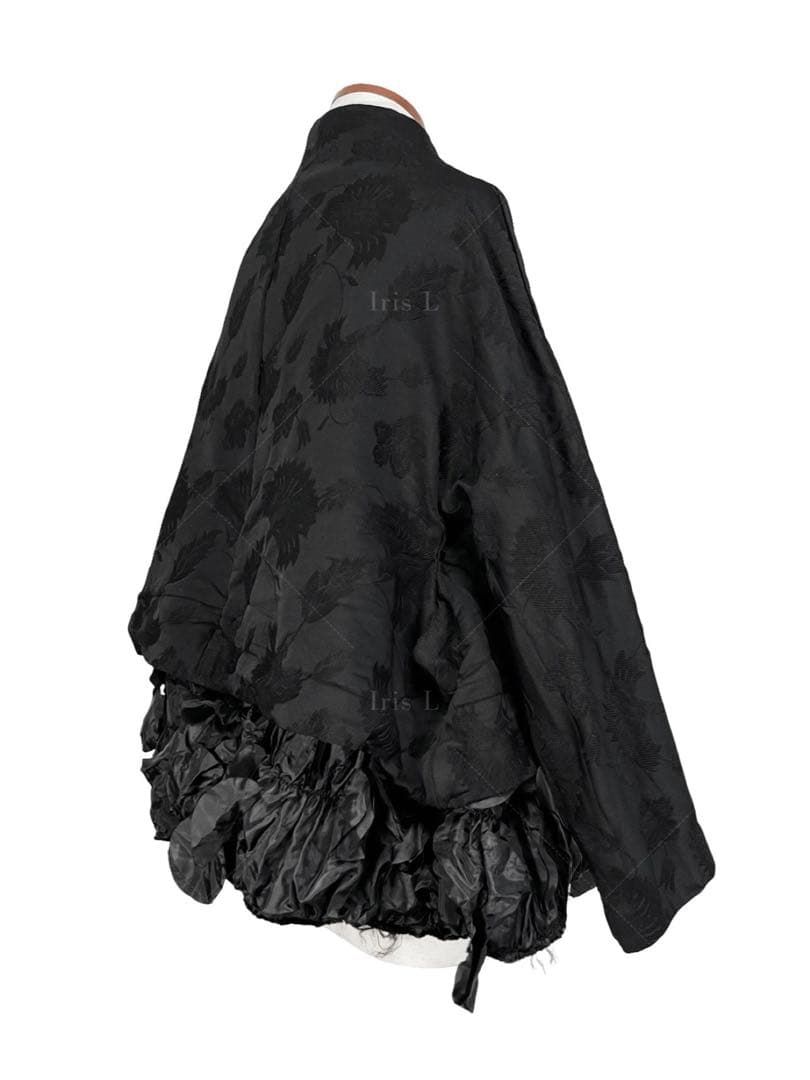 定価15万円 コムデギャルソン 花柄刺繍 フリル装飾 チャイナ変形ジャケット 定価15万円 コムデギャルソン 花柄刺繍 フリル装飾 チャイナ変形ジャケット