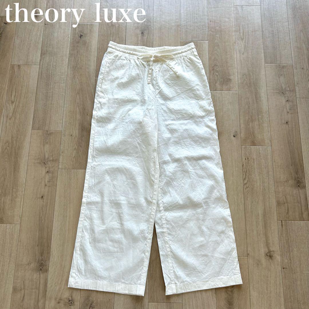 セオリーリュクス 美品 JACEY リネン シワ加工 イージーワイドパンツパンツ