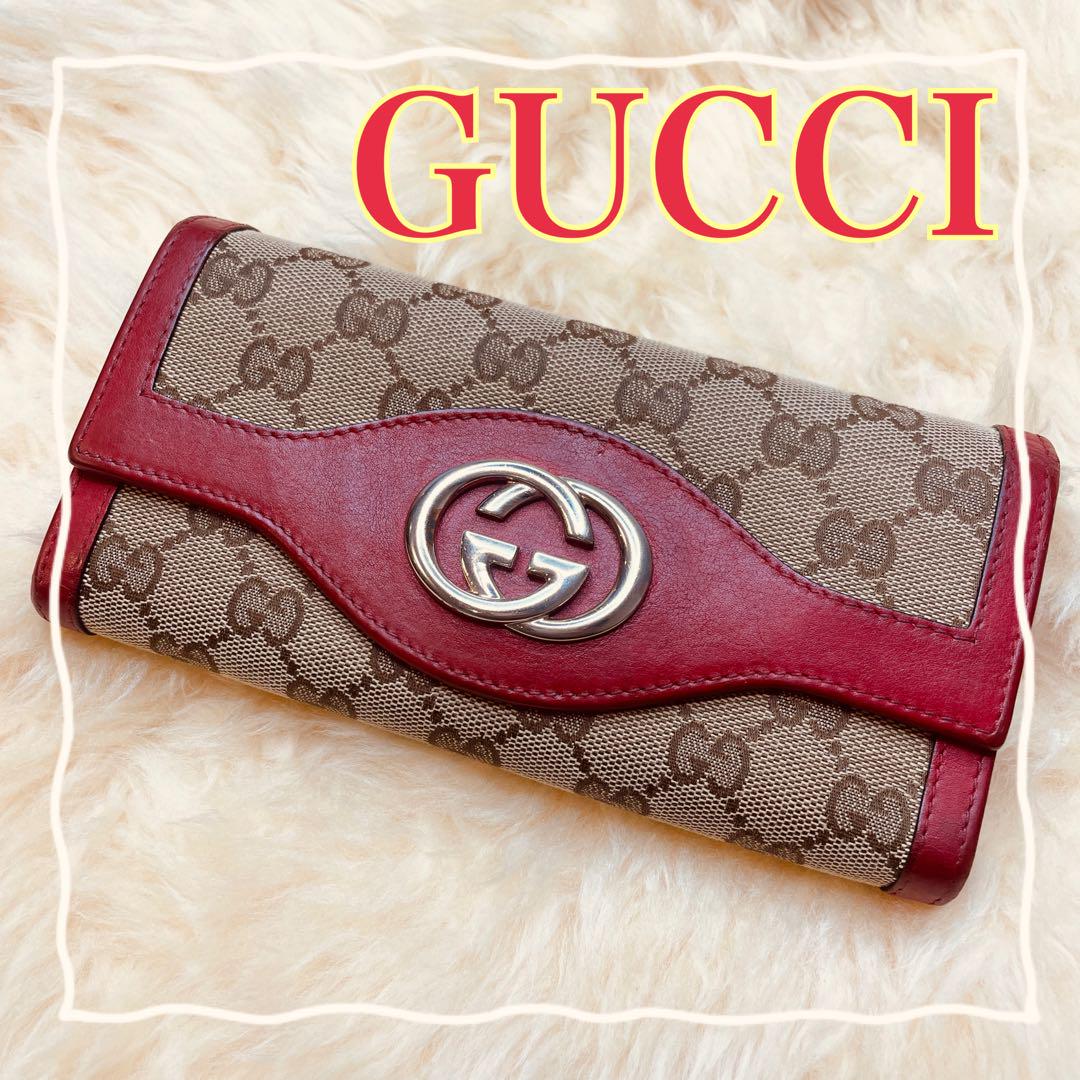 Gucci グッチ　コンチネンタル ウォレット 長財布 キャンバス GG小物