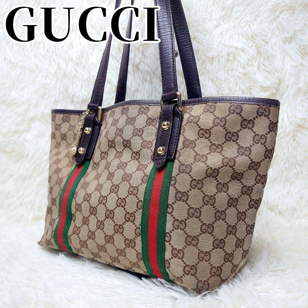 GUCCI グッチ トートバッグ GGキャンバス シェリーライン 肩掛け