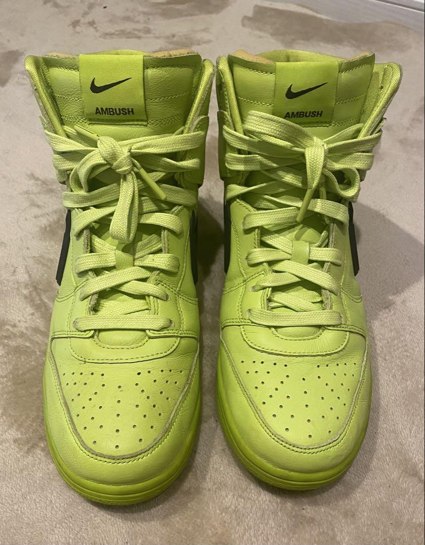 靴 AMBUSH x NIKE DUNK HIGH \"FLASH LIME