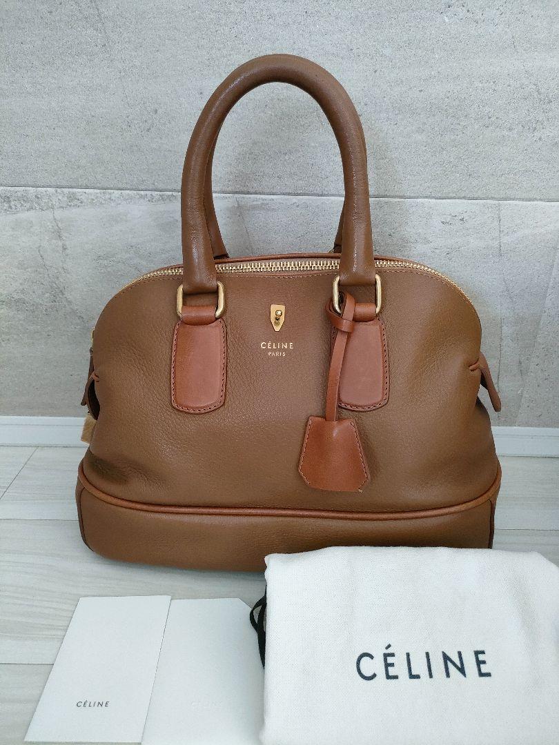 美品☆ セリーヌ CELINE ボストンバッグ ハンドバッグ キャメル ブラウン