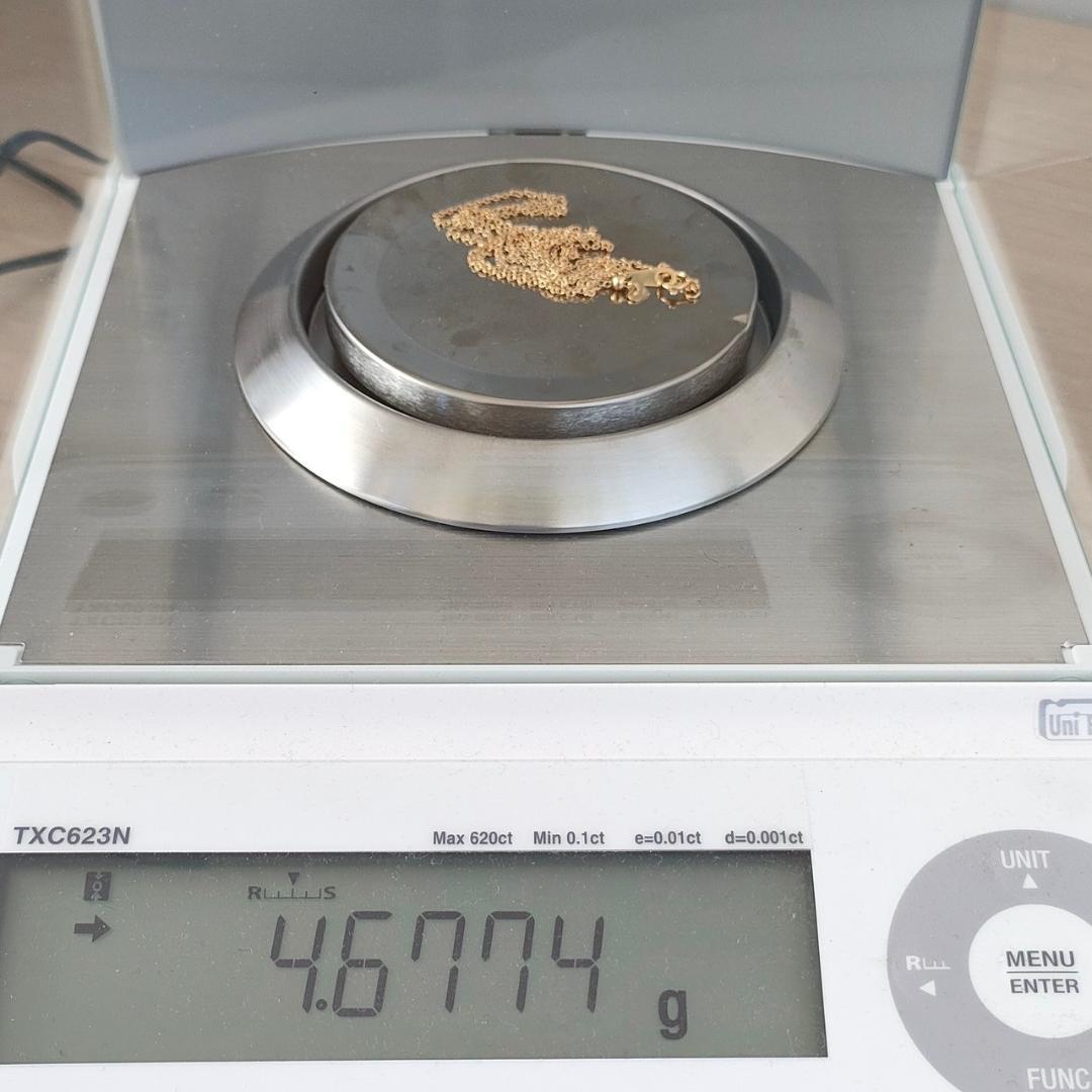 18金 K18 2連チェーンネックレス レディース 4.67g 46㎝ A776