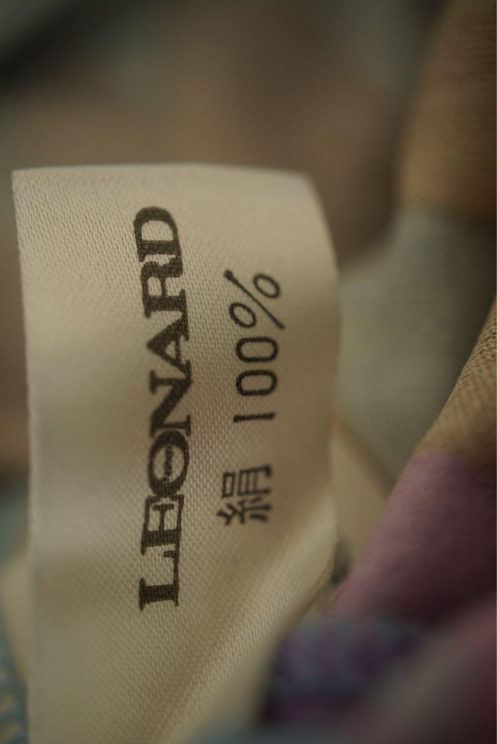 絹100% Leonard ワンピース 花柄 レオナール シルク100