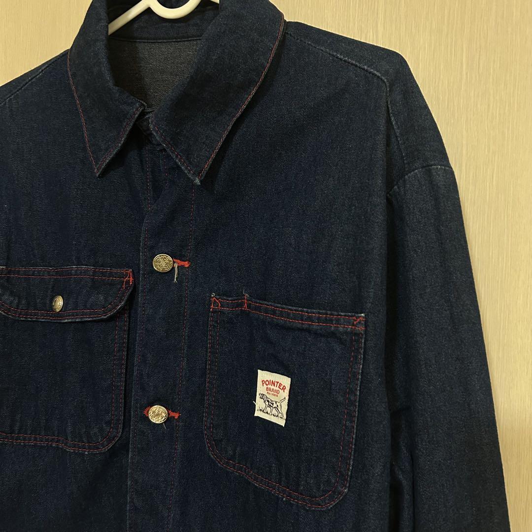 【在庫限り】 POINTER BRAND デニムジャケット カバーオール 赤ステッチ G ジャケット・アウター
