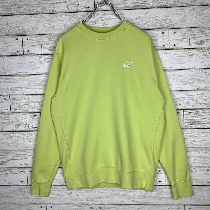 100%新品人気 NIKE 刺繍ロゴ 胸ロゴ ワンポイント mULWH-m94258792862 ナイキ ライムグリーン 日本製好評