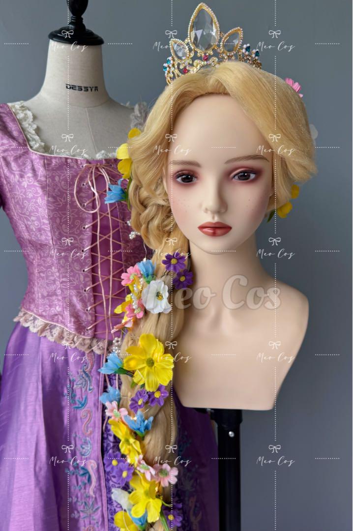 ラプンツェル ウィッグ 67輪花 髪飾り セート ディズニー Dハロ