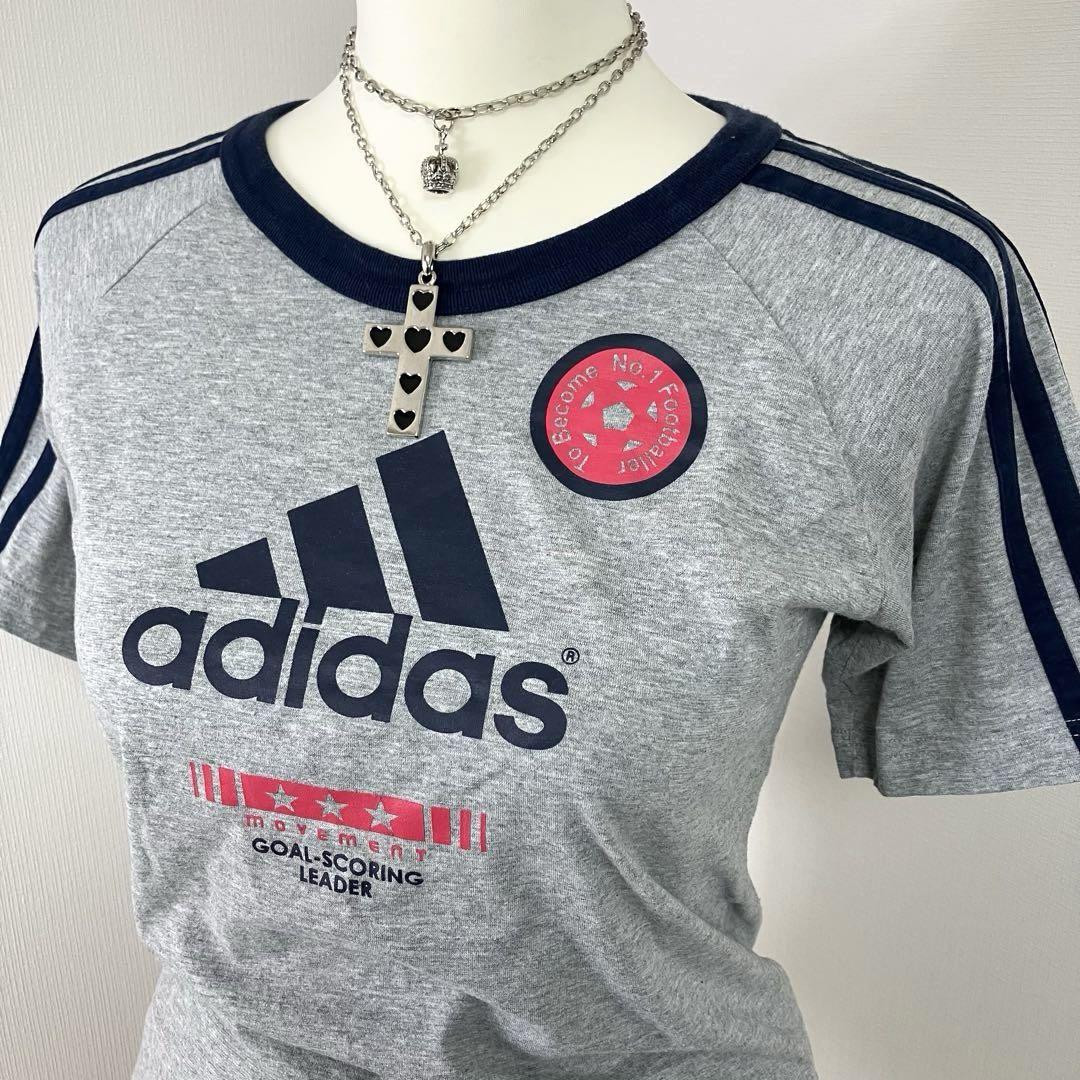 【y2k 00s】adidasアディダス　ロゴtピチt 3本線　マクブリング