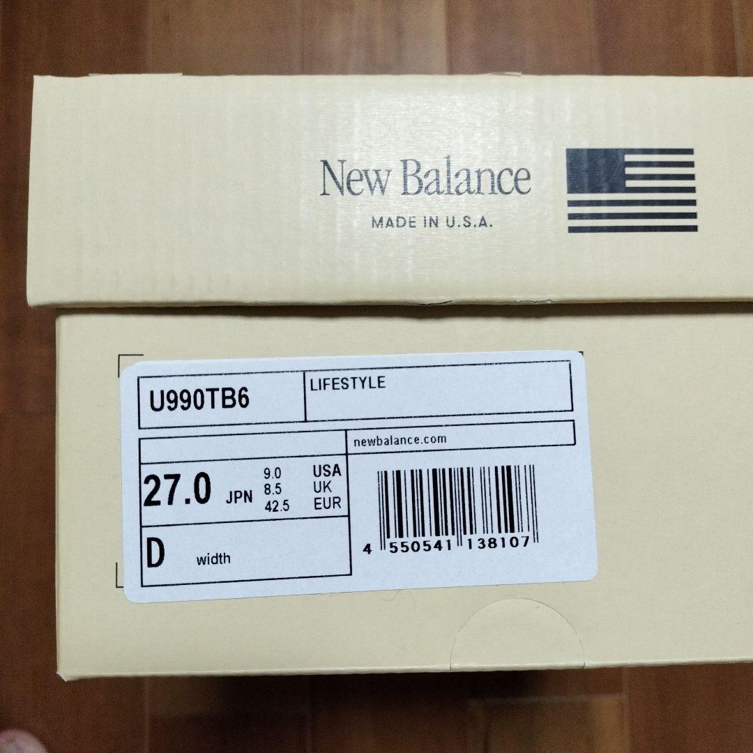 ニューバランス U990TB6 US9.0