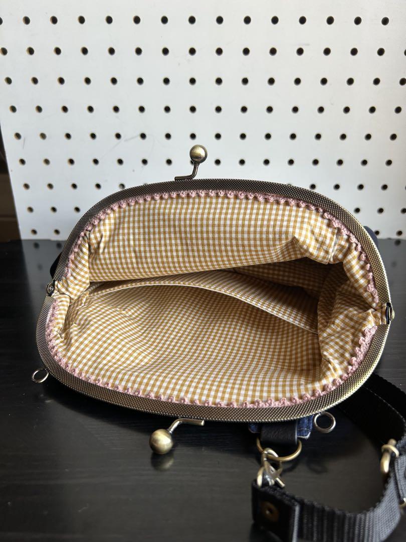 ＊ハンドメイド＊　お取り置き分　可愛い25口金ショルダーがま口バッグ　２点 ハンドメイド＊ 可愛い25口金ショルダーがま口バッグ 刺繍