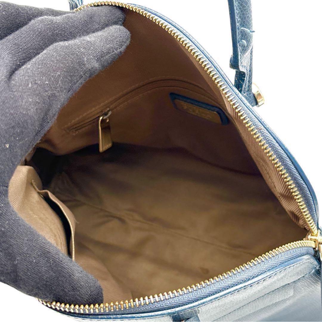 良品】保存袋付き フルラ 2way ショルダーバッグ 南京錠 レザー
