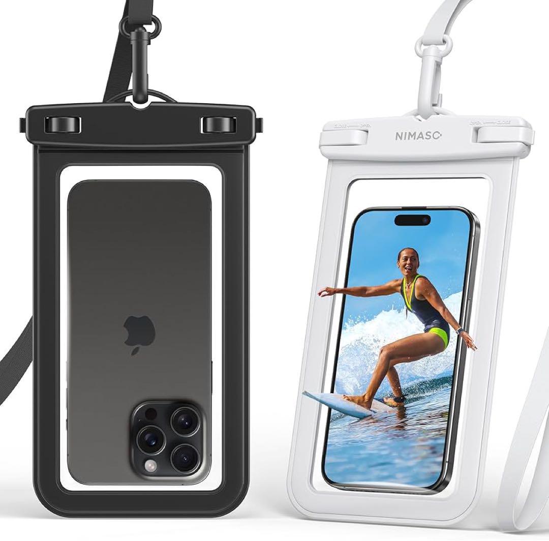 【新品未使用！】NIMASO スマホ 防水ケース 2枚セット 黒＆白