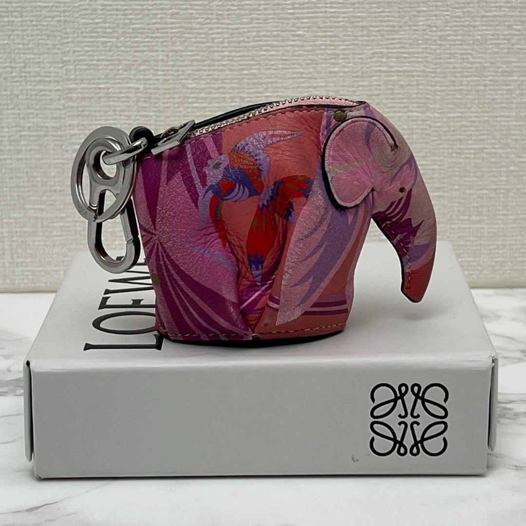 ロエベ エレファント チャーム コインケース ピンク マルチカラー LOEWE