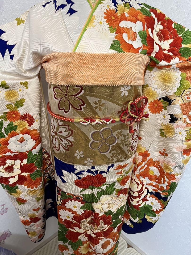 最大5万円OFFクーポン! 豪華振袖 フルセット駒刺繍 片輪車牡丹花文