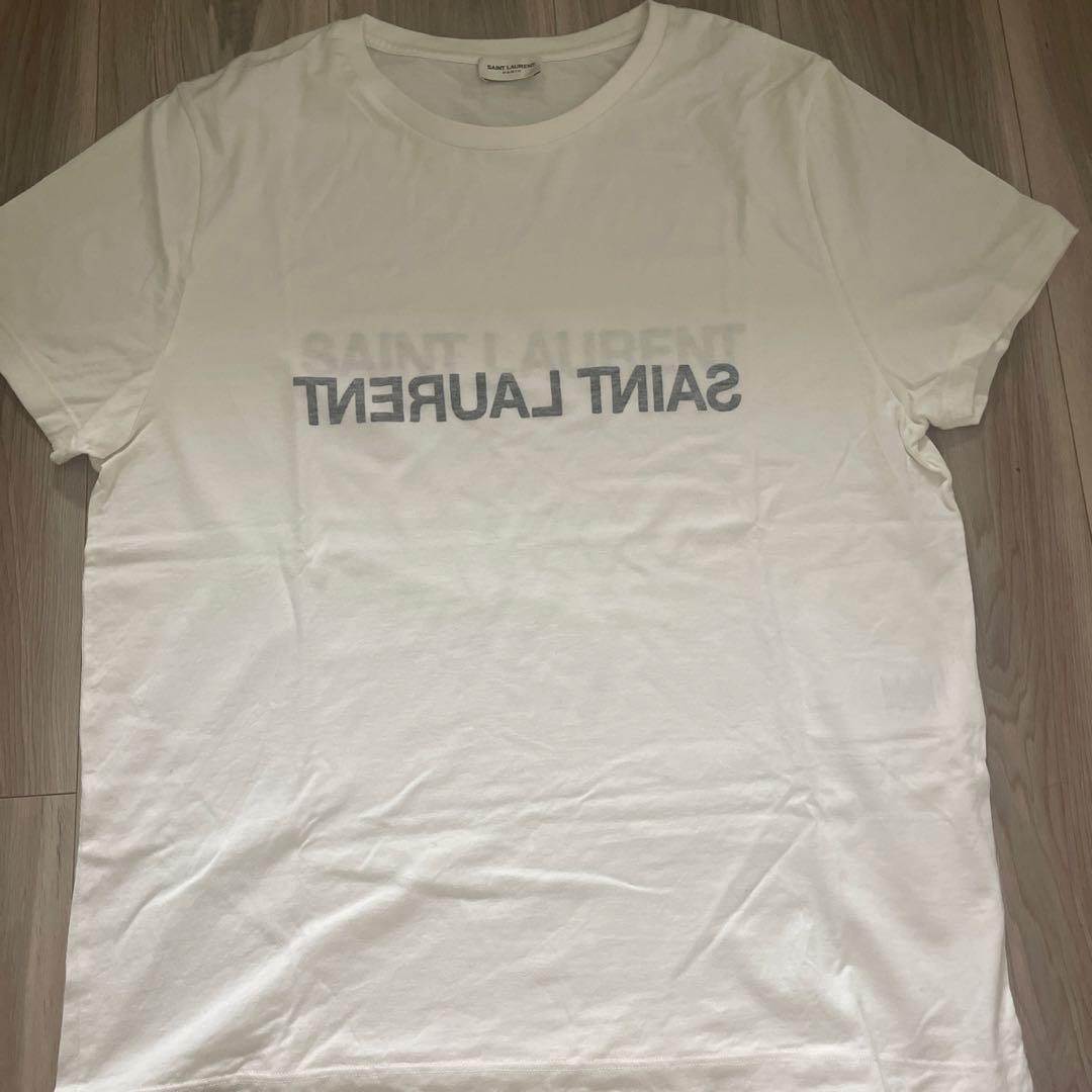 SAINT LAURENT サンローラン ロゴＴシャツ 白 XLトップス
