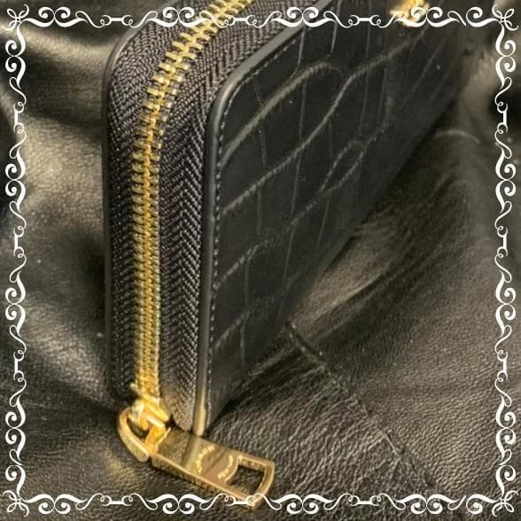 18%OFF】【18%OFF】COACH エンボス クロコ レザー 長財布 ブラック