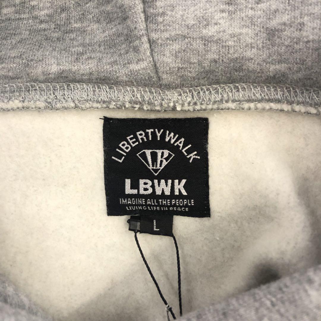 LIBERTY WALK トップス トレーナー グレー プリント ロゴ 白