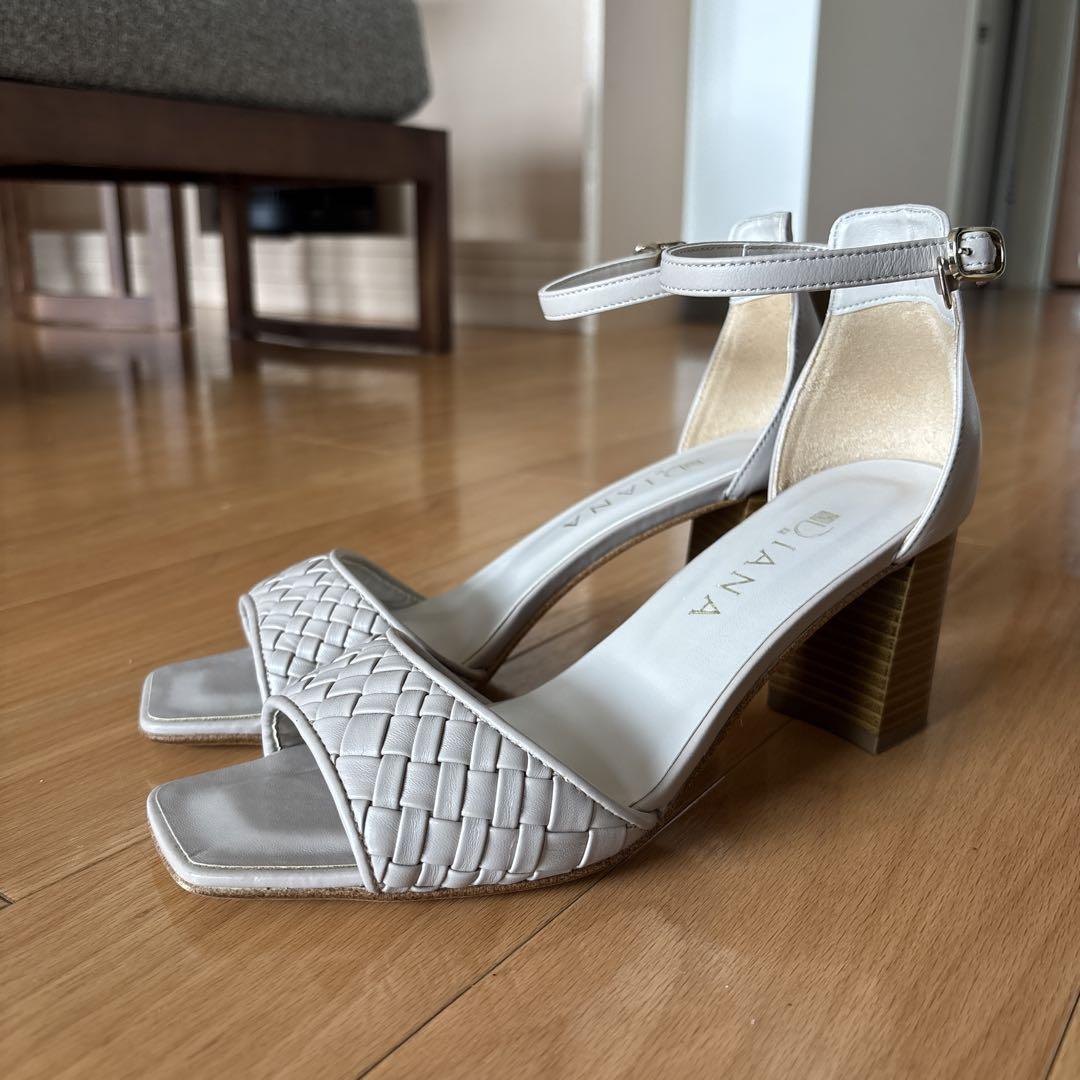 【美品】DIANAダイアナ スクエアトゥ ストラップサンダル 24.5cm