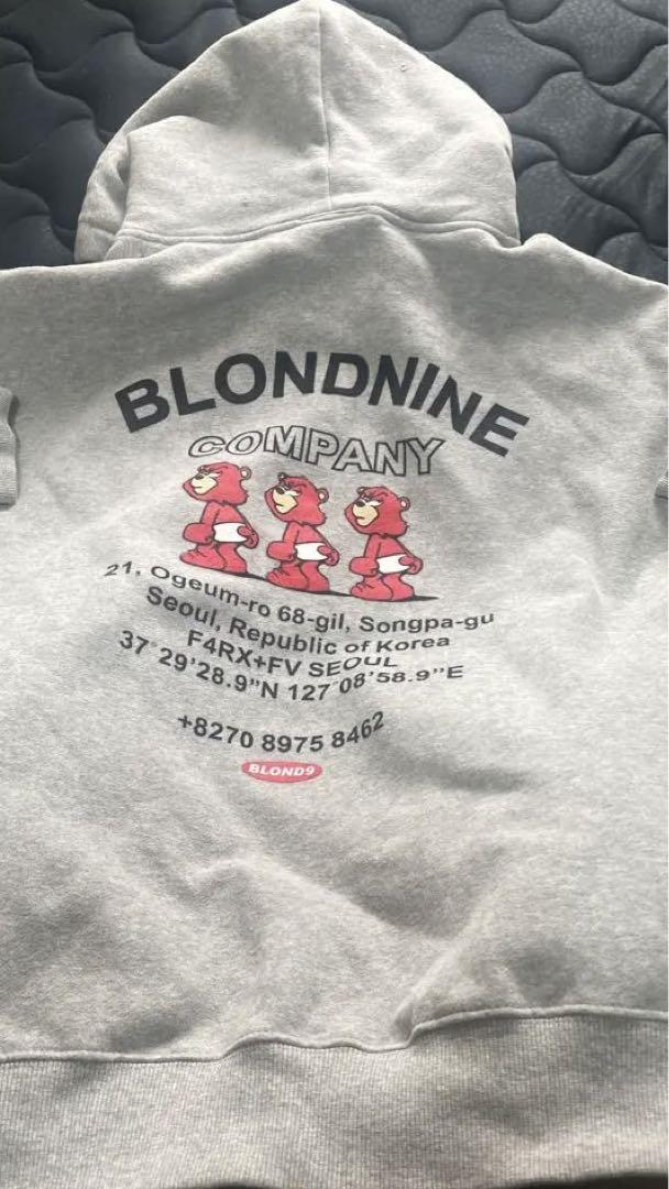 BLONDNINE グレー フード付き スウェット
