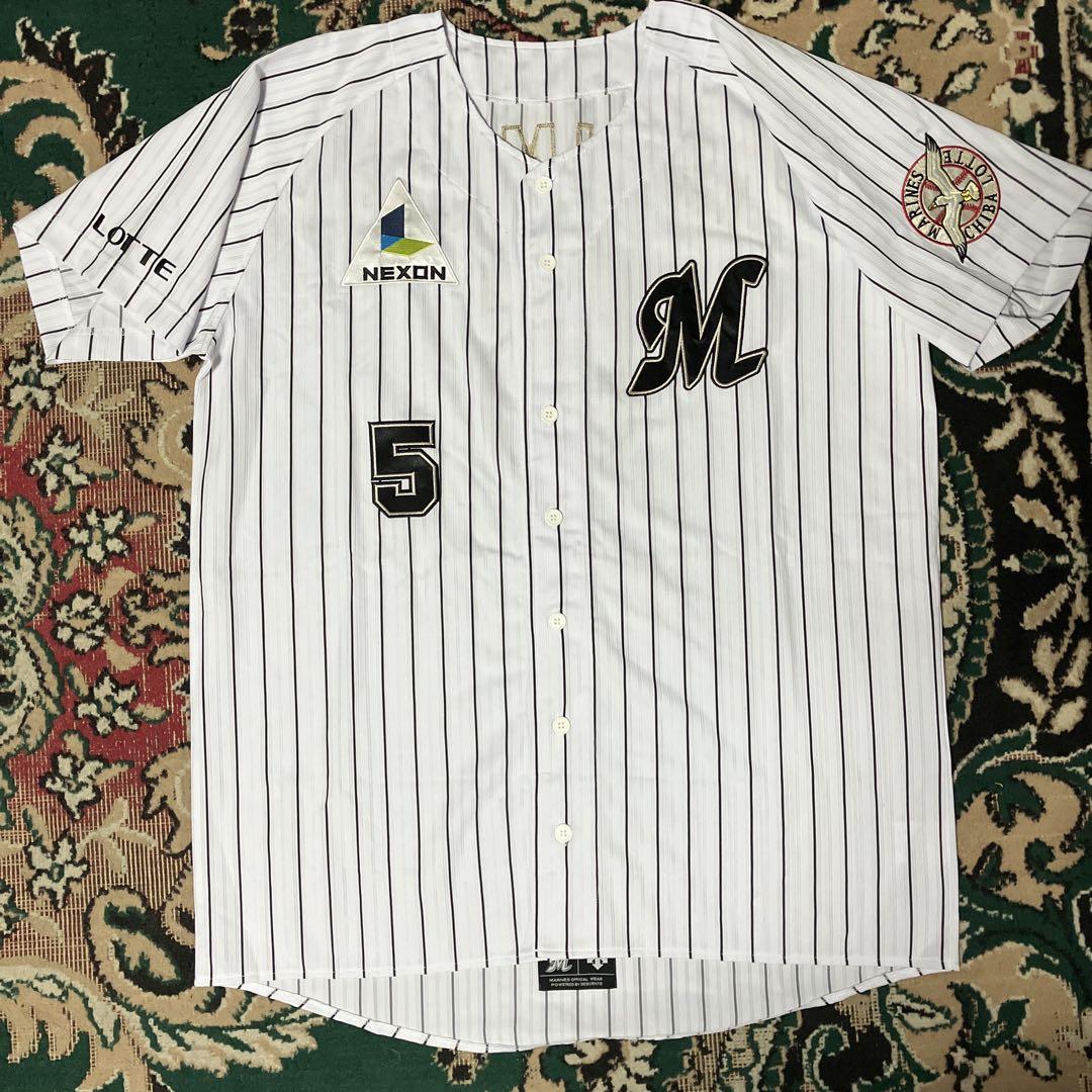 美品　千葉ロッテマリーンズ　ユニフォーム　DESCENTE 伊志嶺翔大　背番号5
