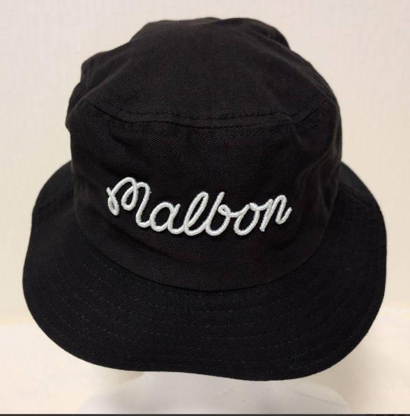 【Malbon Golf】MARKET☆スマイリーゴルフボール刺繍ハット 新品未使用⭐Malbon Golf バケットハット白ゴルフボール刺繍