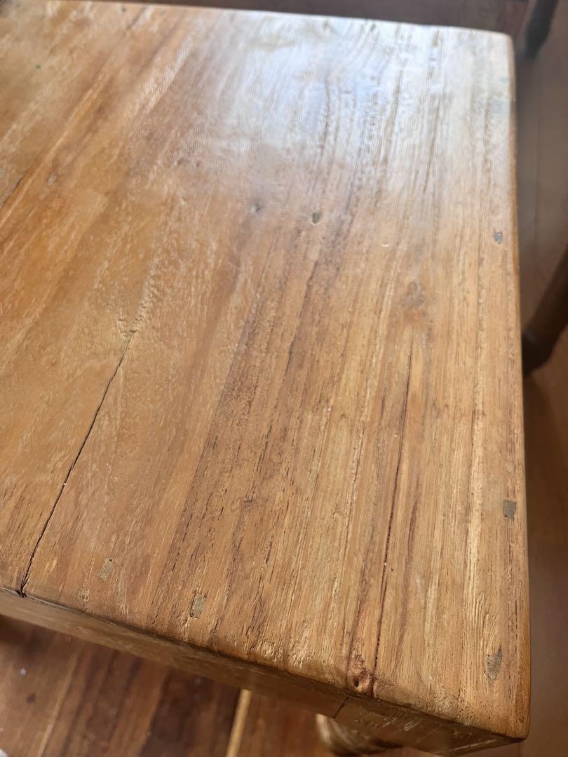 無垢　テーブル椅子セット　中古　引き取り希望　椅子4　作業